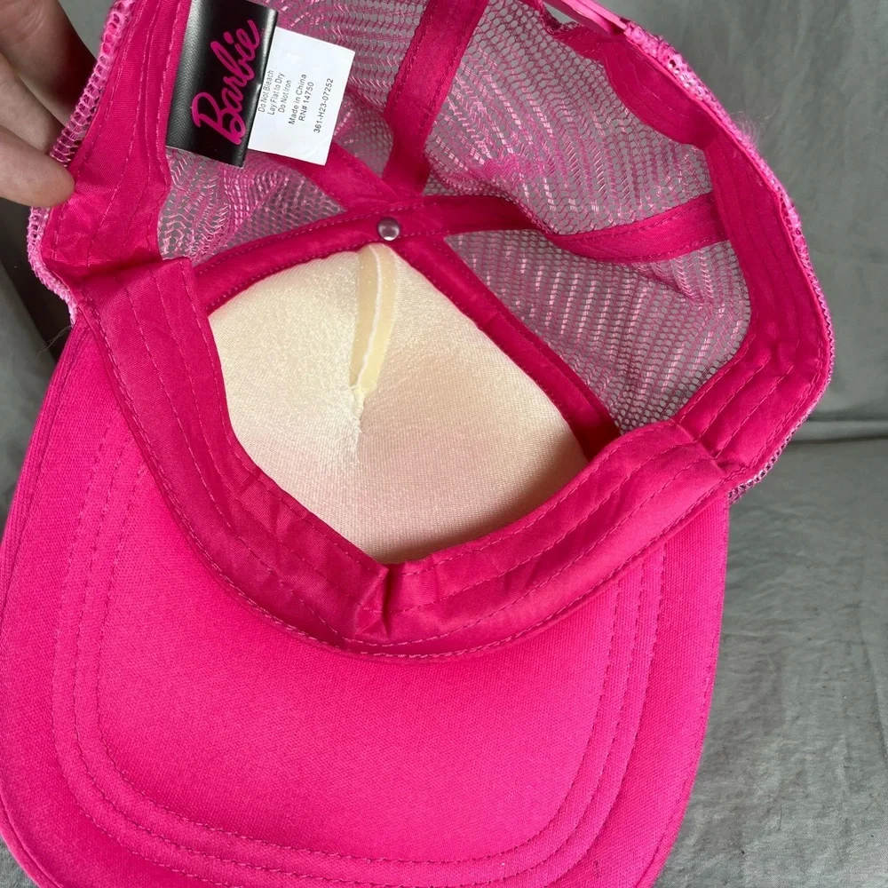 Barbie Trucker Hat Pink White Foam Mesh‎ Snapback Cap